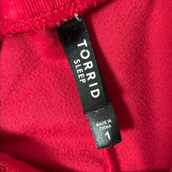 Torrid Women’s Plus Size Velour Super Soft Lounge Sleep Pant, 1/1X, Red - Picture 4 of 7